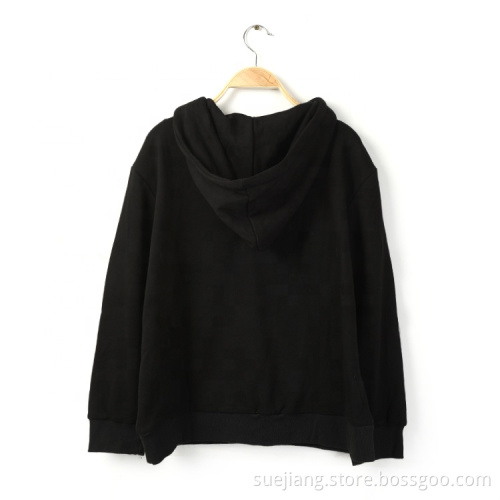 OEM Knitting Ladies Plain Hoodie Long Sleeve Sweatshirt